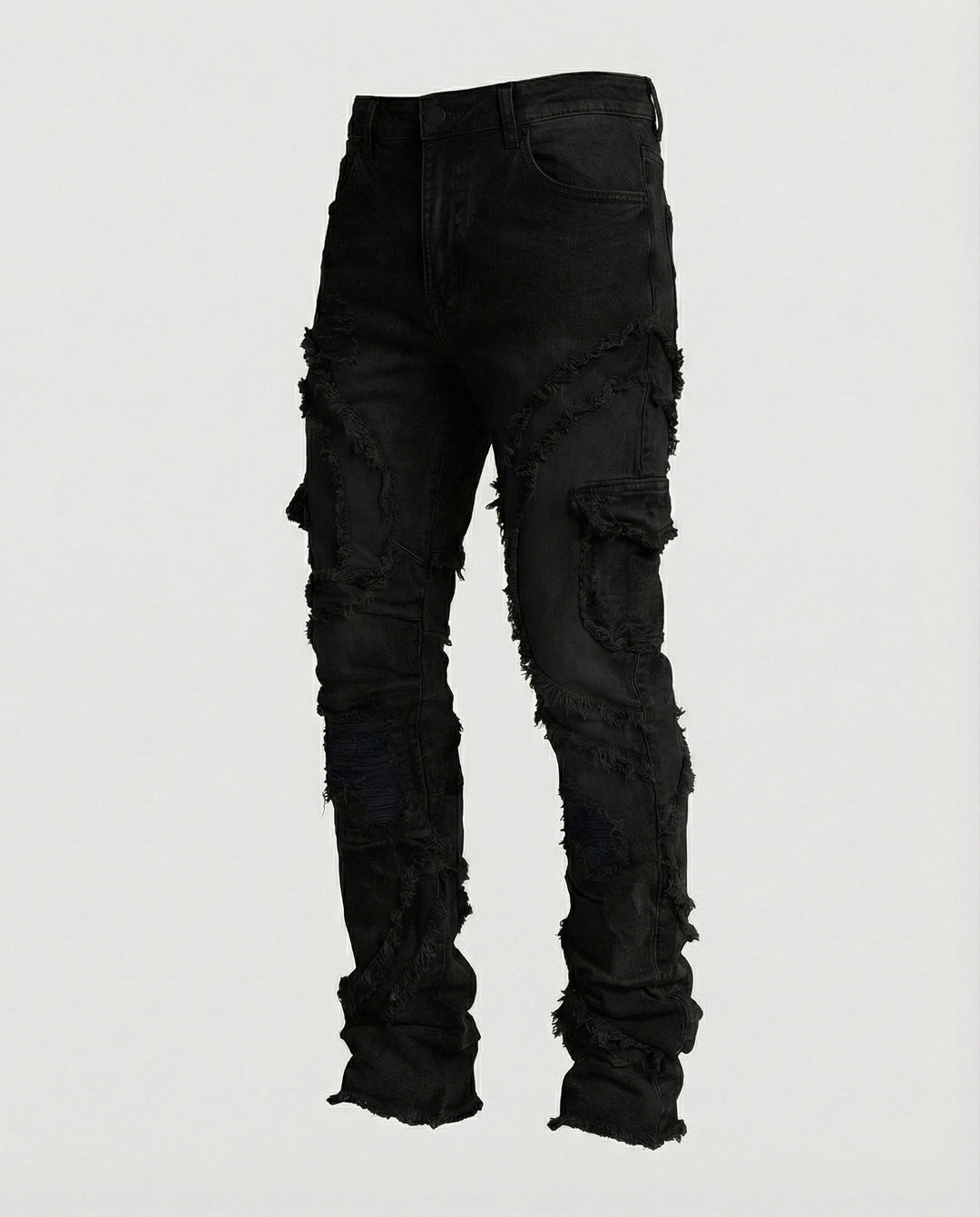 Herren Destroyed Jeans mit Cargotaschen