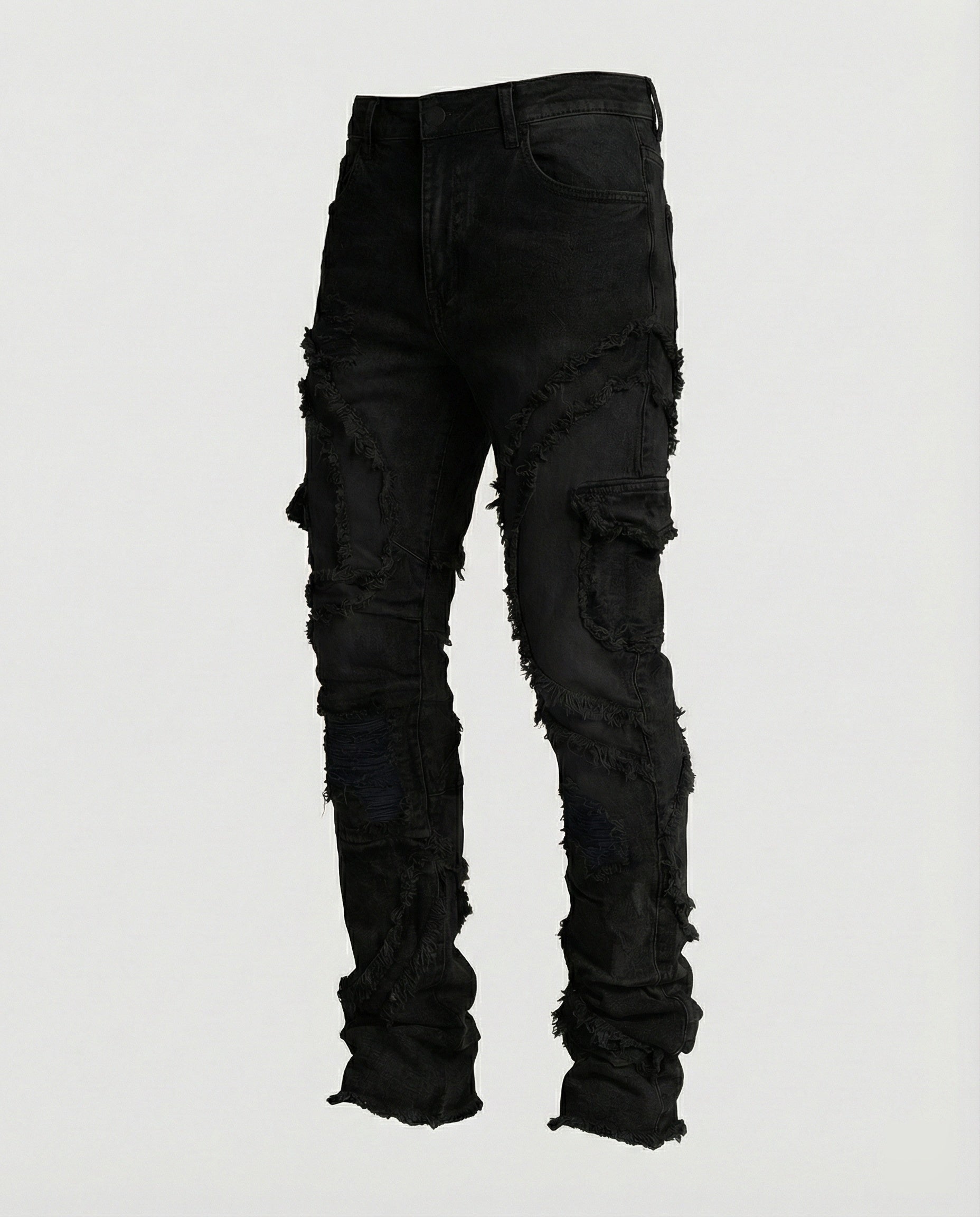 Herren Destroyed Jeans mit Cargotaschen