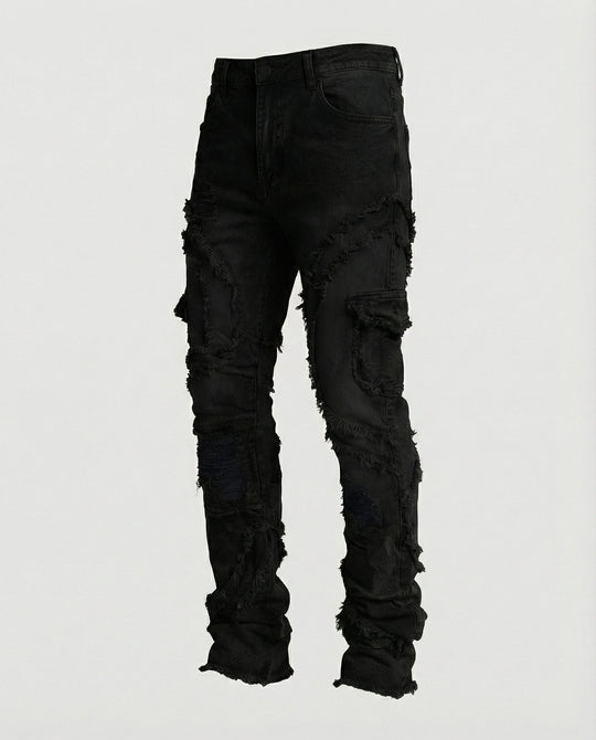 Herren Destroyed Jeans mit Cargotaschen