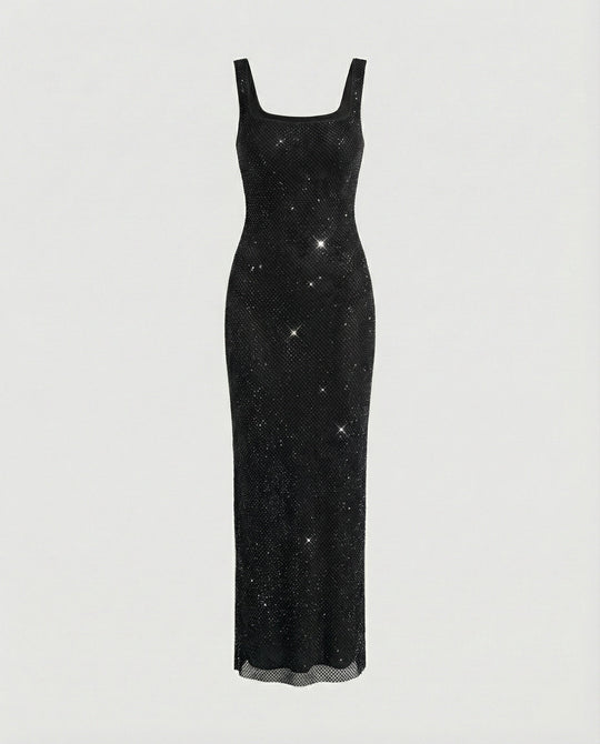 Damen funkelndes Abendkleid aus Netzstoff