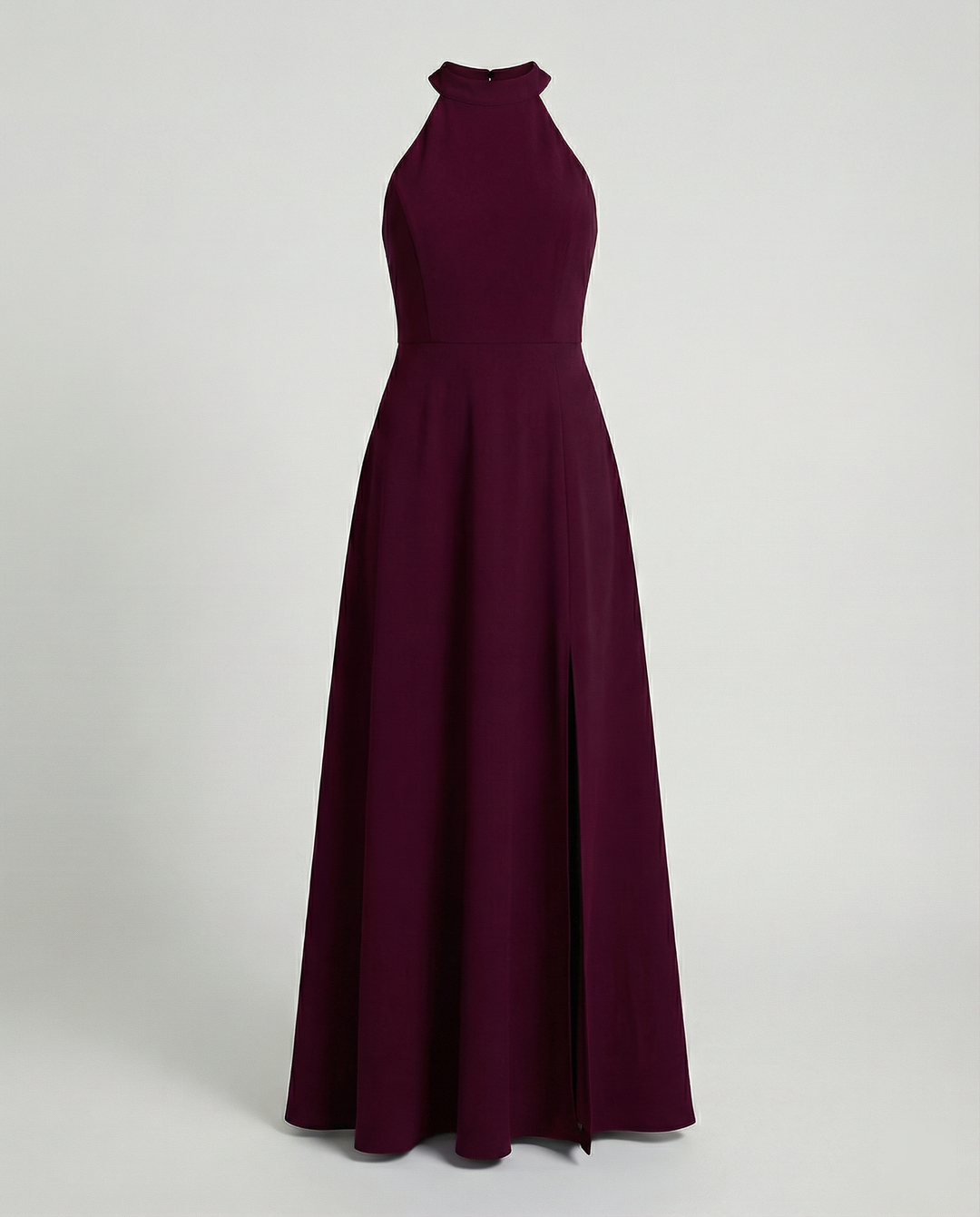 Damen Elegantes Maxikleid mit Seitenschlitzen und hochgeschlossenem Ausschnitt