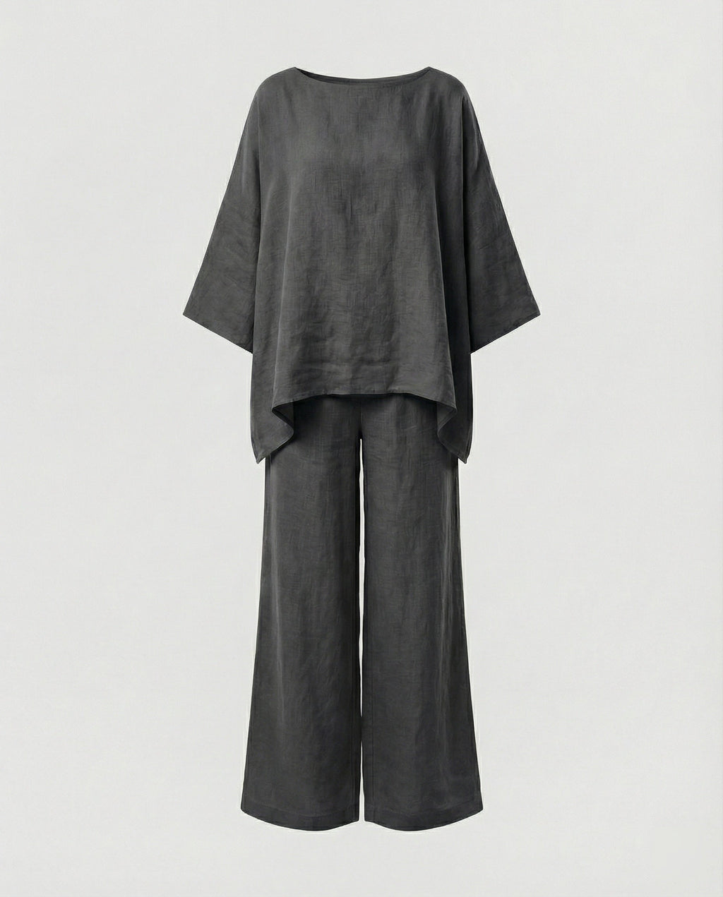 Leinen Zweiteiler Set Damen mit Palazzo-Hose
