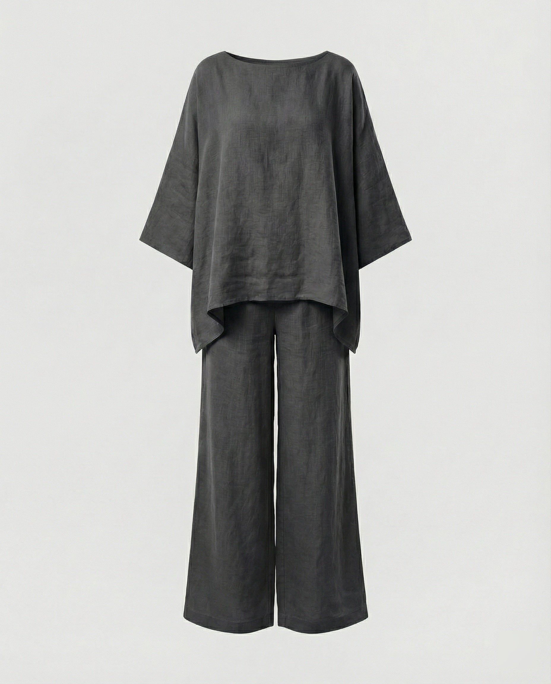 Leinen Zweiteiler Set Damen mit Palazzo-Hose