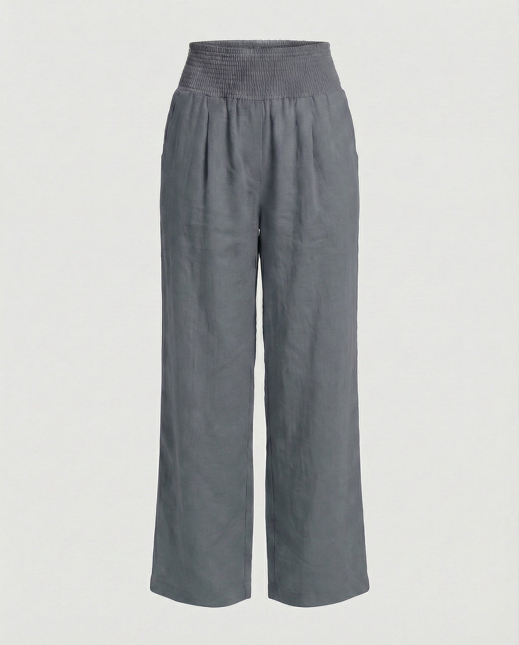 Damen Luftige Leinenhose mit elastischem Bund und Weitschnitt