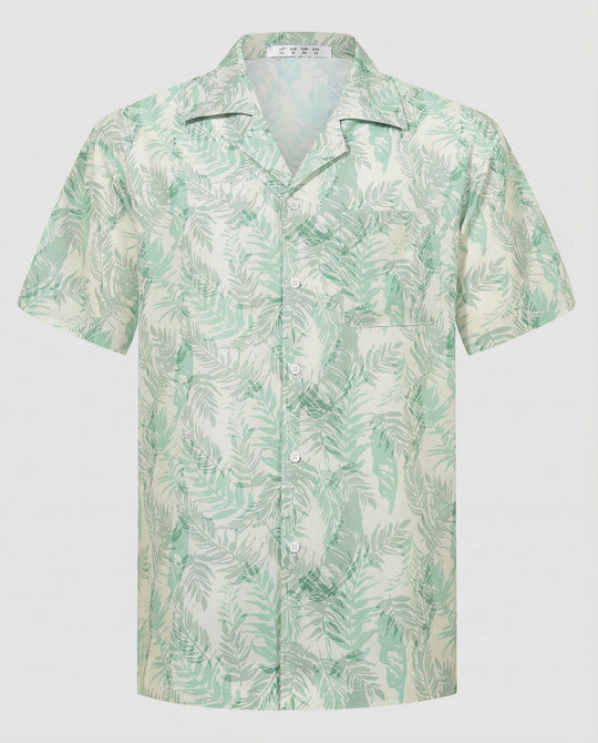 Kurzarm Hawaiihemd Herren Palmenprint
