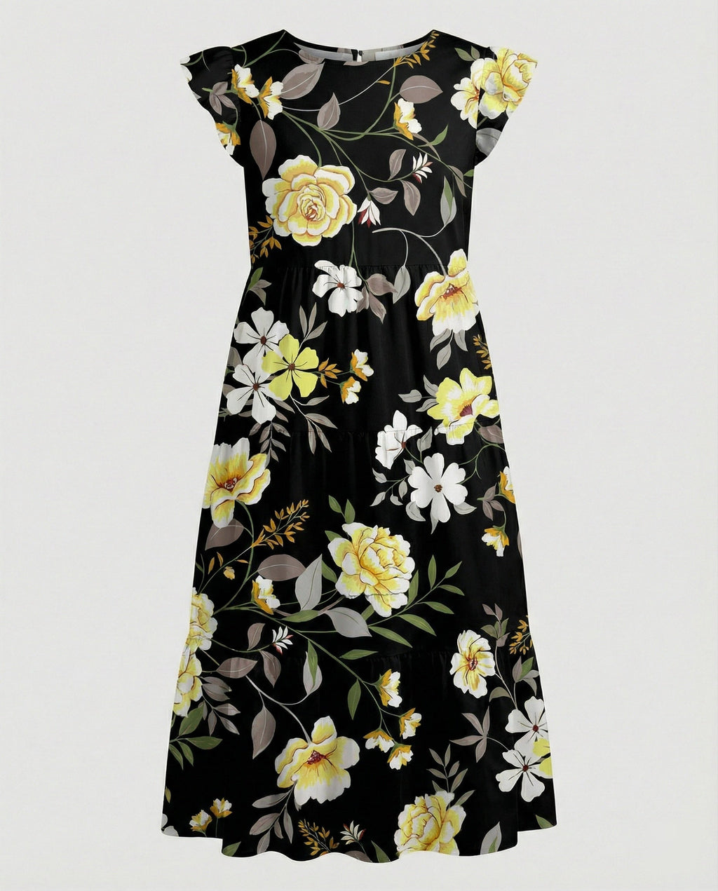 Damen Sommerkleid knielang mit Volant