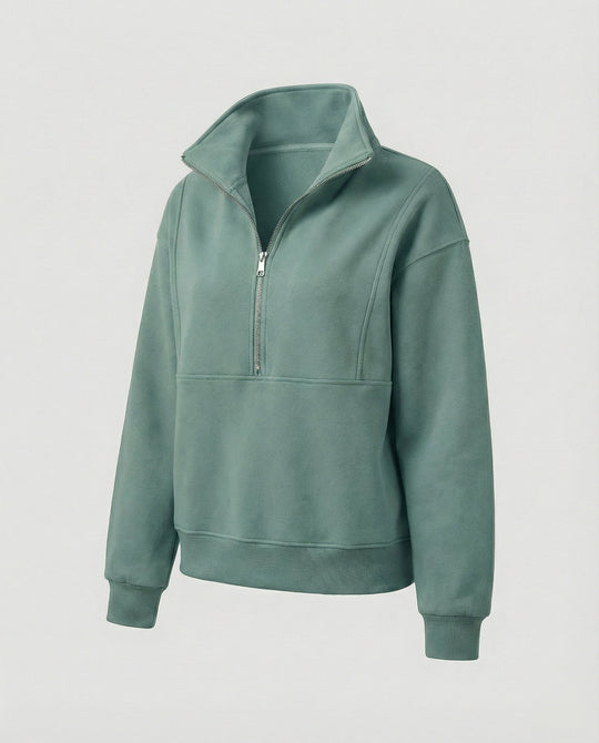 Jogginganzug Damen sportlich elegant mit Oversize-Hoodie und hohem Kragen