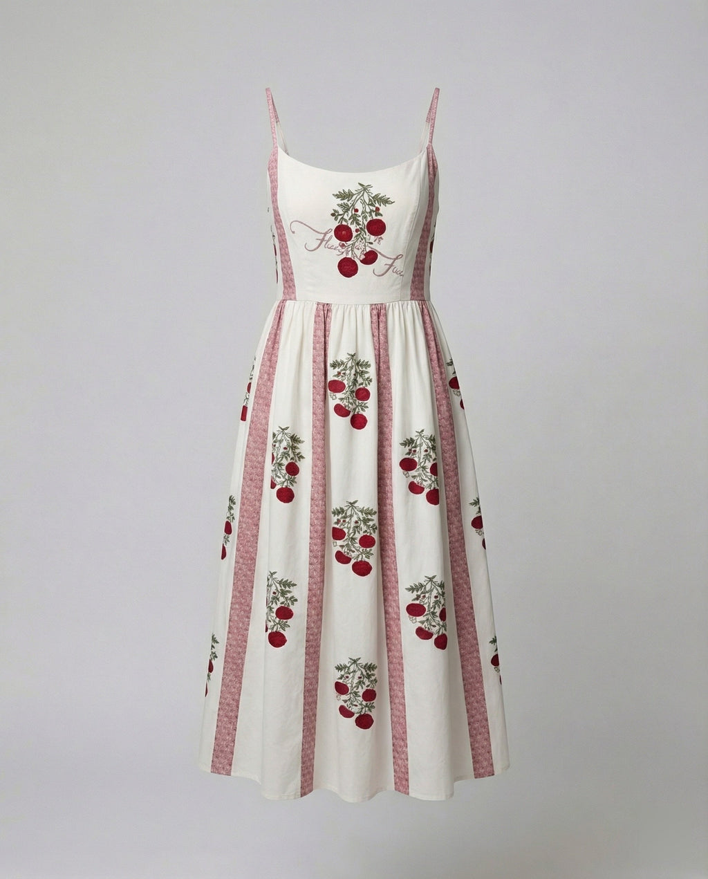 Einfarbiges Kleid mit U-Ausschnitt und Strapsen