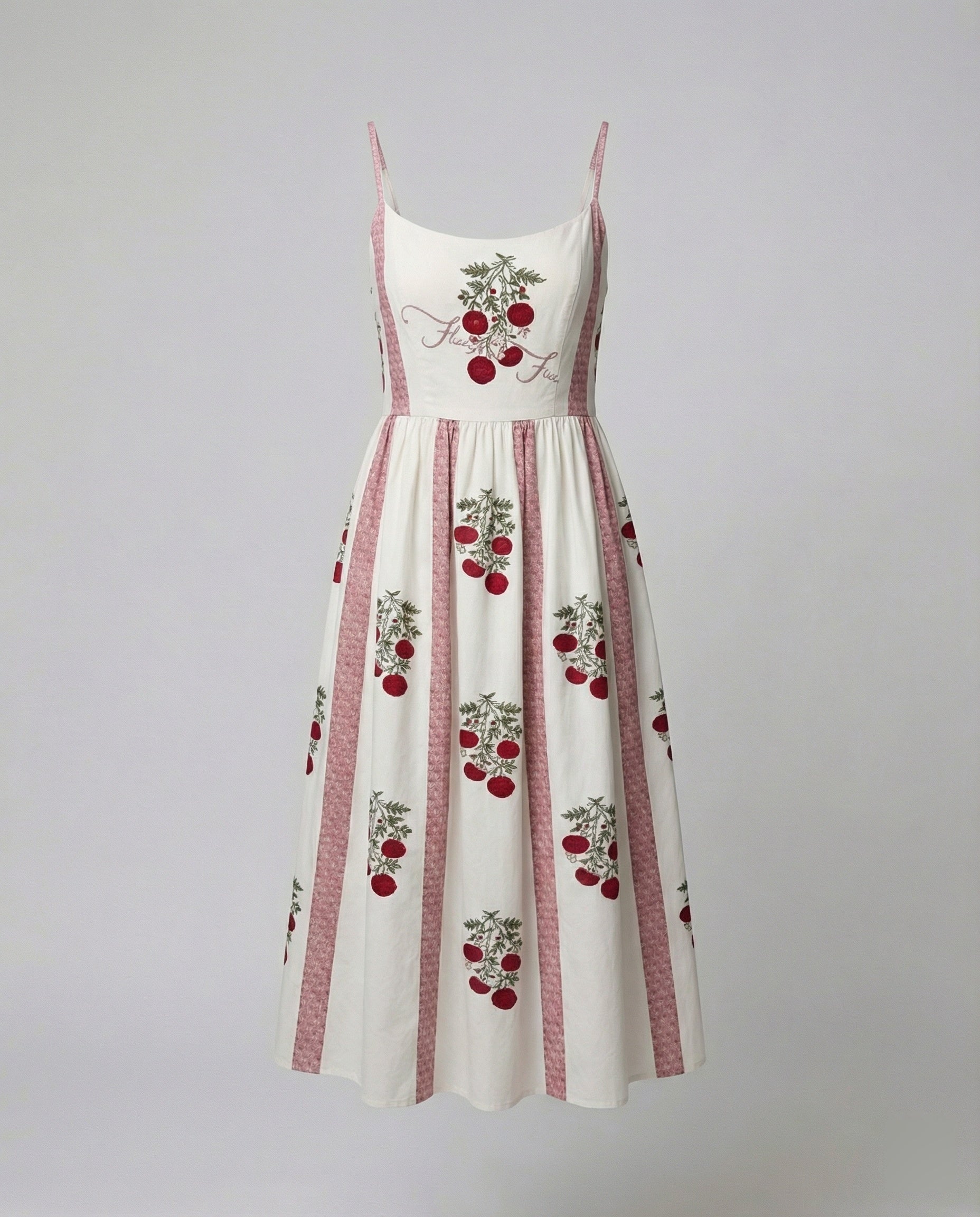 Einfarbiges Kleid mit U-Ausschnitt und Strapsen