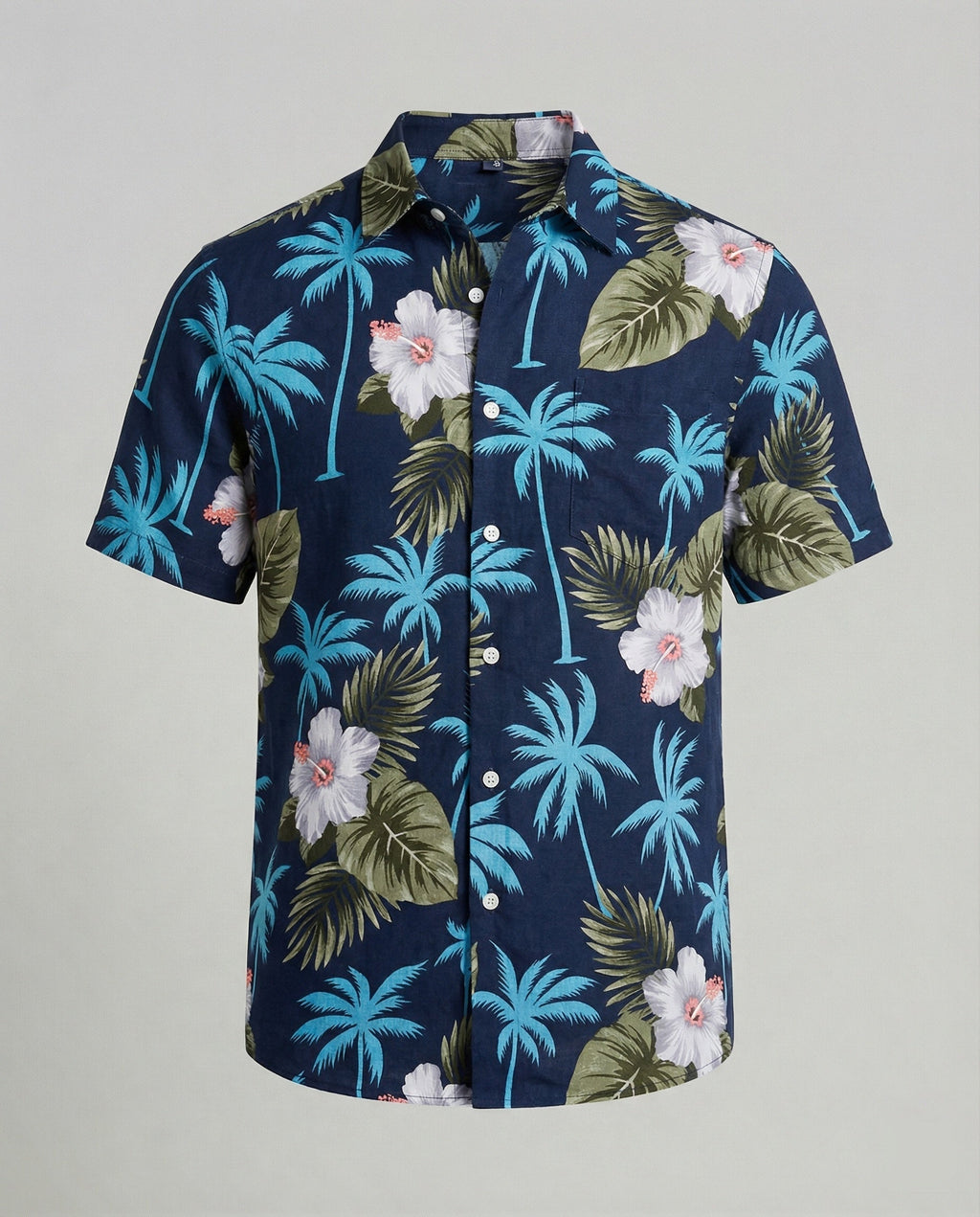 Kurzarm Hawaiihemd Herren Palmenprint