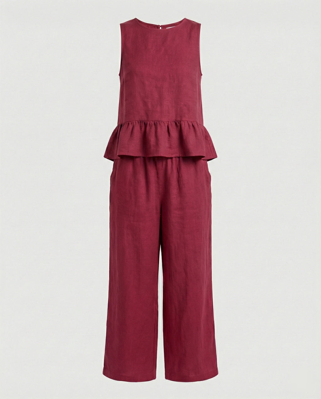 Damen Zweiteiler Set Volanttop & Palazzohose