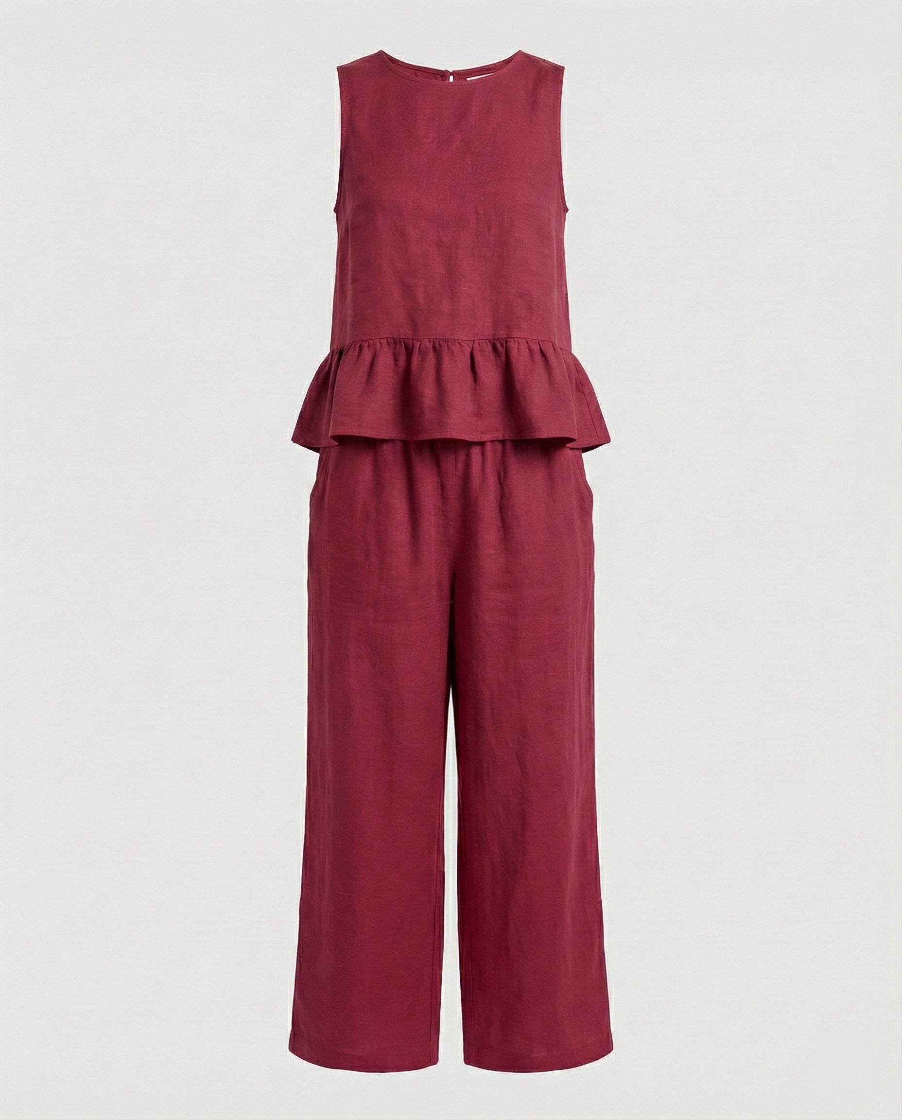 Damen Zweiteiler Set Volanttop & Palazzohose