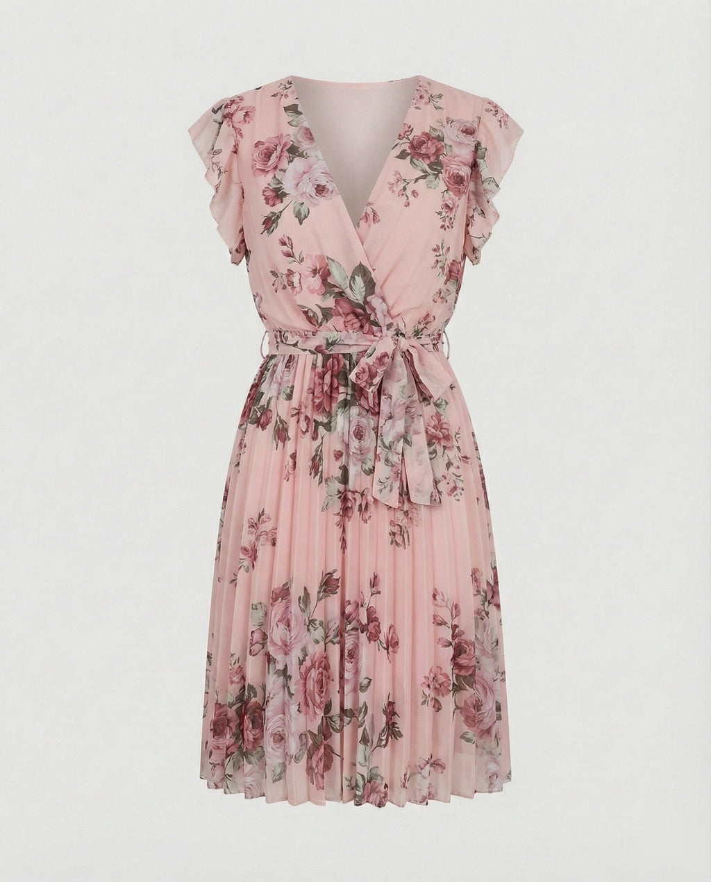 Damen Freizeitkleid Wickel mit Plissee