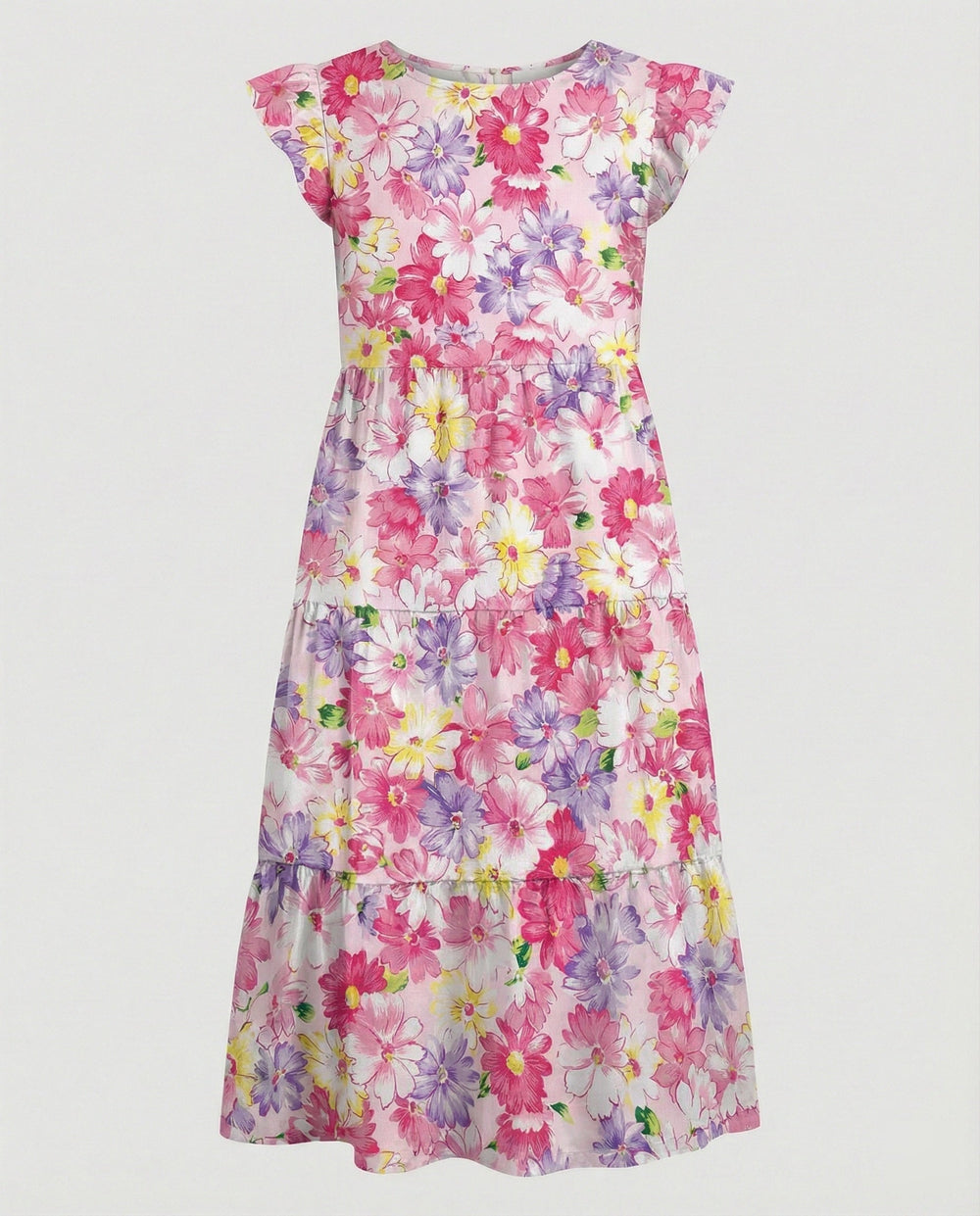 Damen Sommerkleid knielang mit Volant