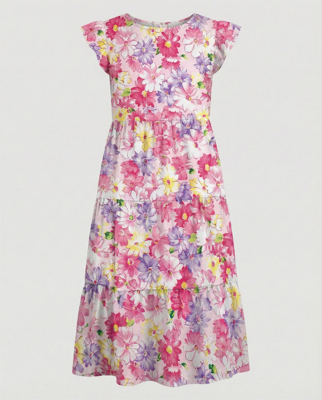 Damen Sommerkleid knielang mit Volant