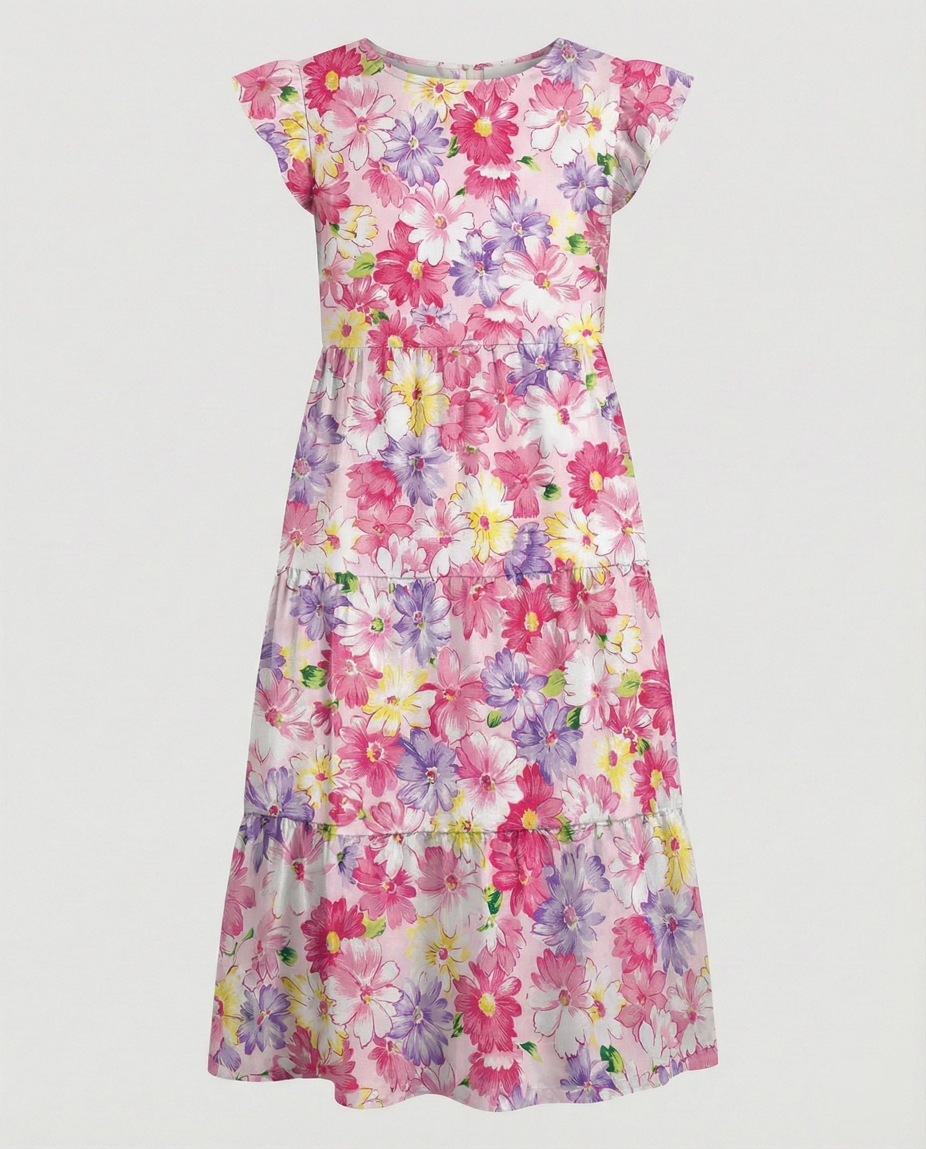 Damen Sommerkleid knielang mit Volant
