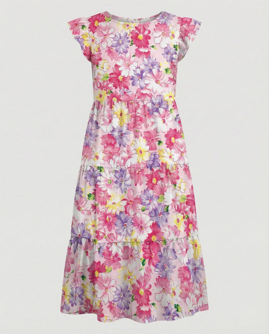 Damen Sommerkleid knielang mit Volant