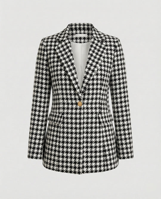 Damen Blazer Hahnentritt tailliert