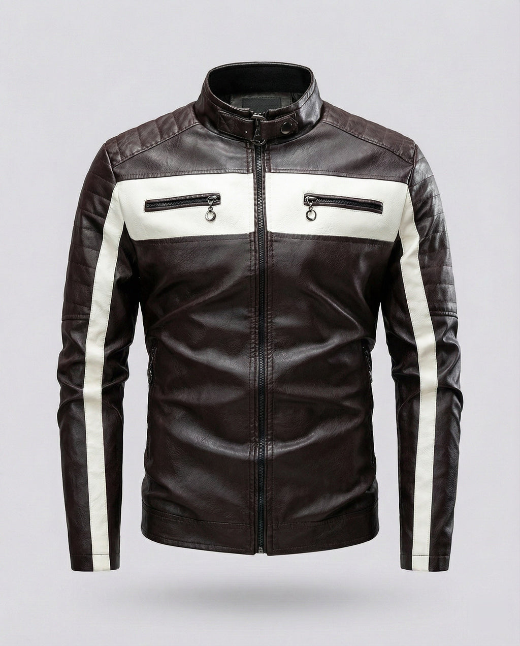 Herren Bikerjacke Motorsport Stil