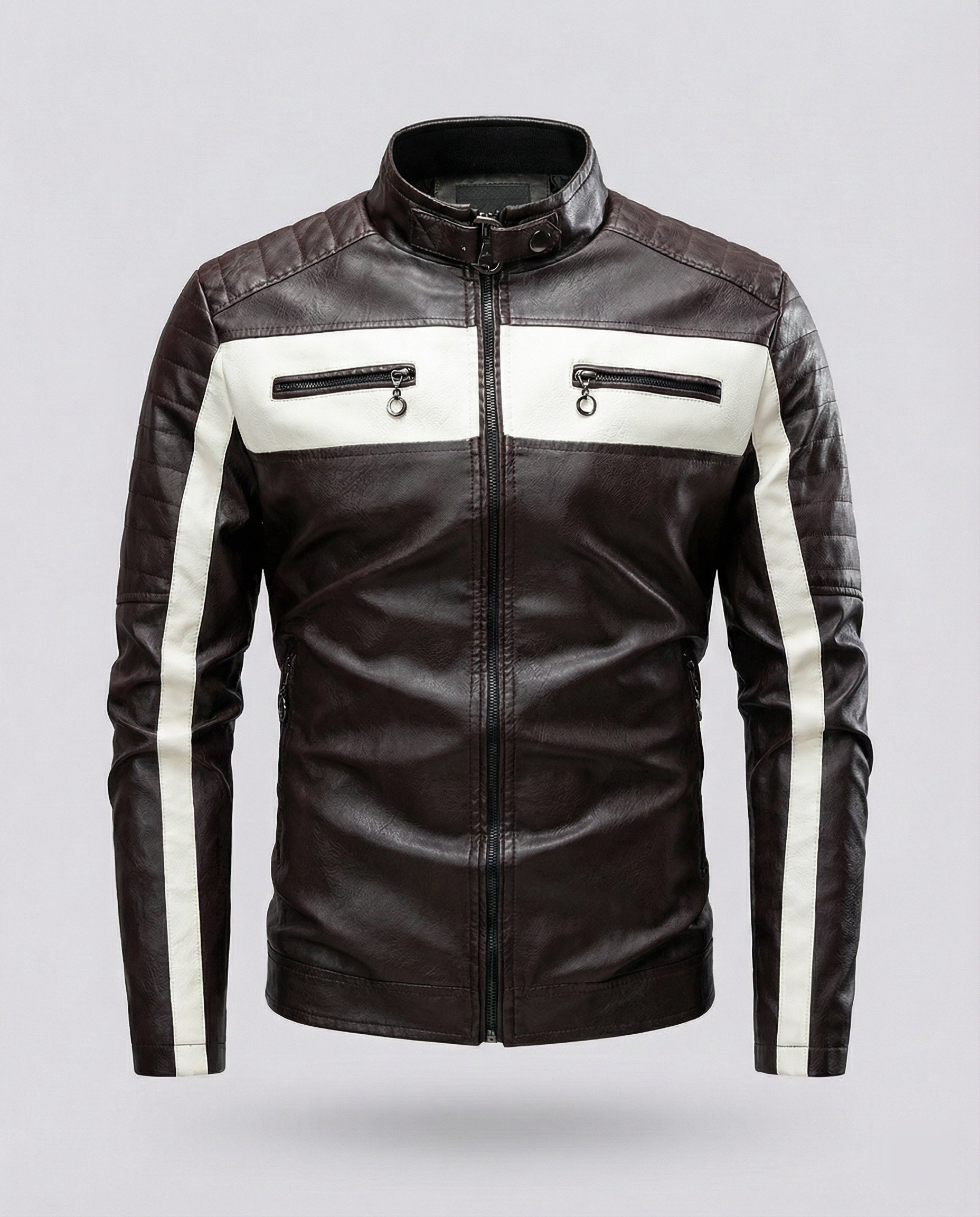Herren Bikerjacke Motorsport Stil