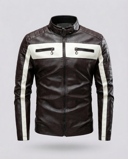 Herren Bikerjacke Motorsport Stil
