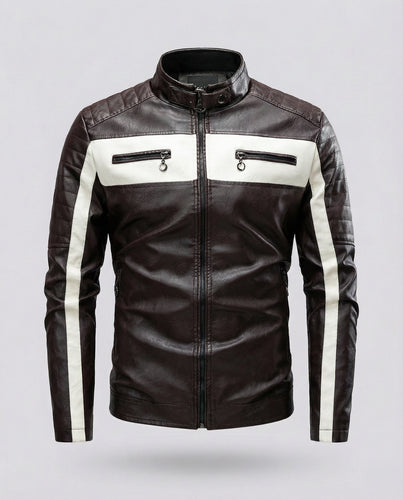 Herren Bikerjacke Motorsport Stil