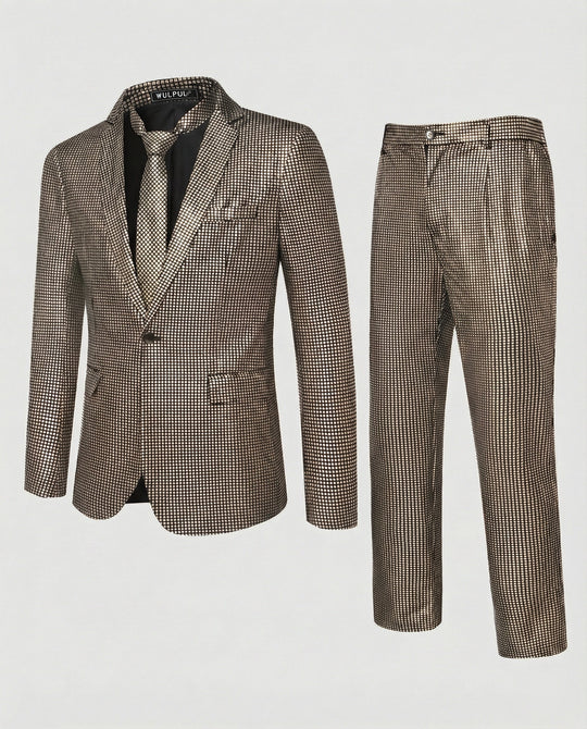 Herren Abendanzug mit Glanzmuster Slim Fit