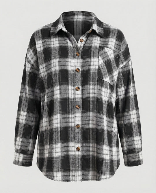 Damen Hemdjacke Flanell weit