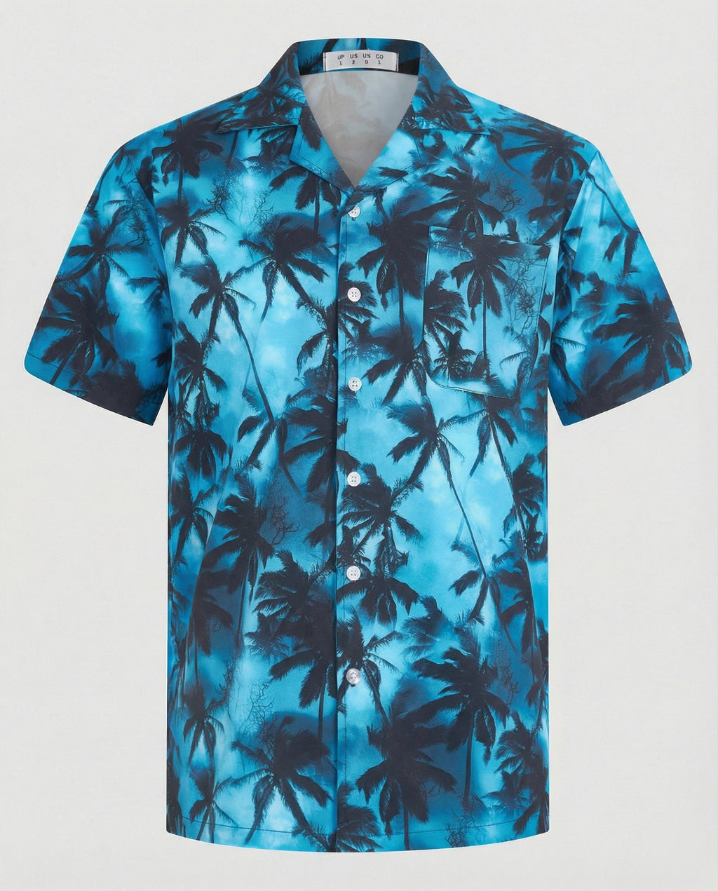 Kurzarm Hawaiihemd Herren Palmenprint