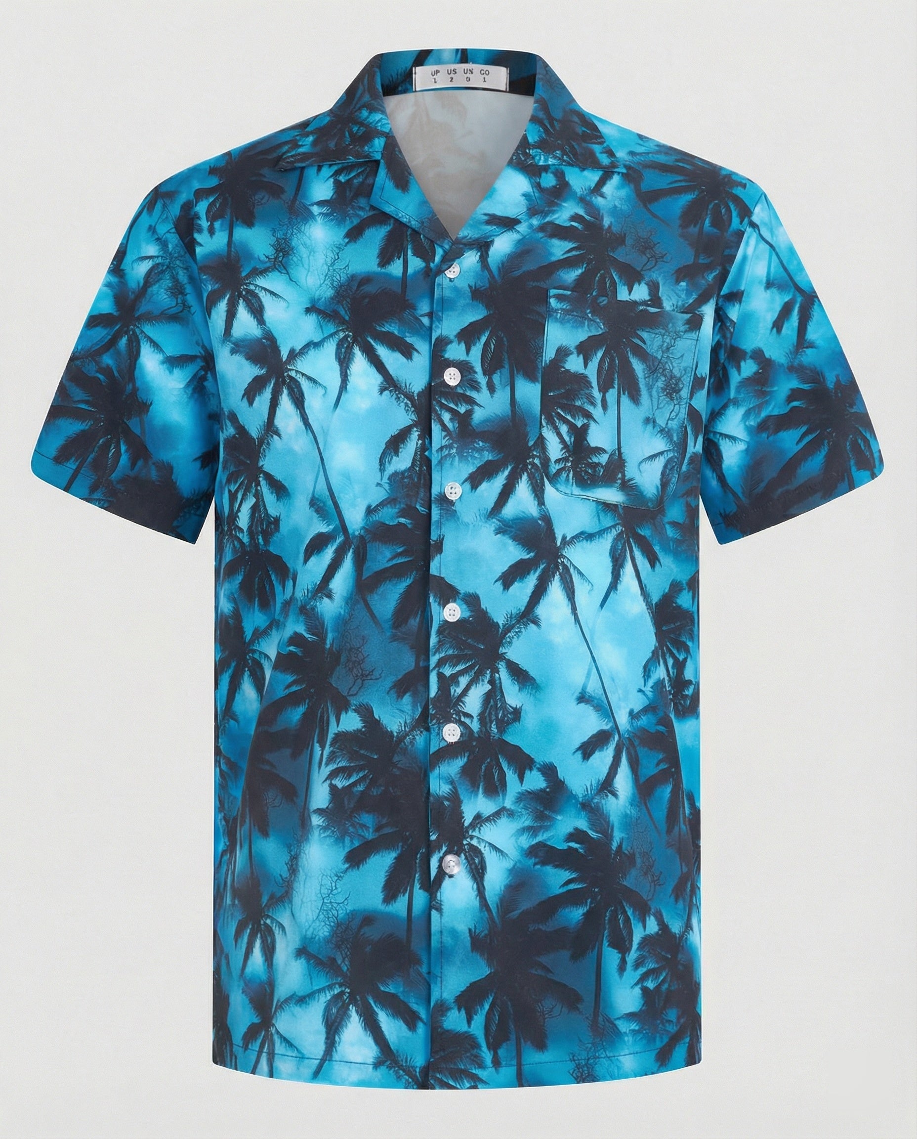 Kurzarm Hawaiihemd Herren Palmenprint