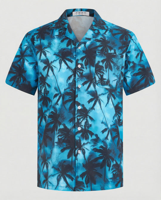 Kurzarm Hawaiihemd Herren Palmenprint