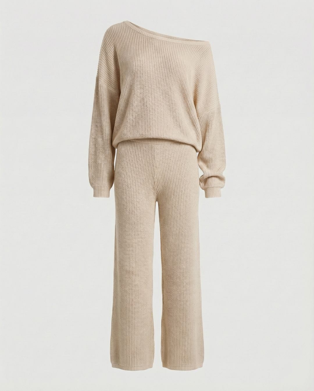 Damen Strickanzug mit lässigem Oversized-Schnitt und weiten Beinen Shopnory