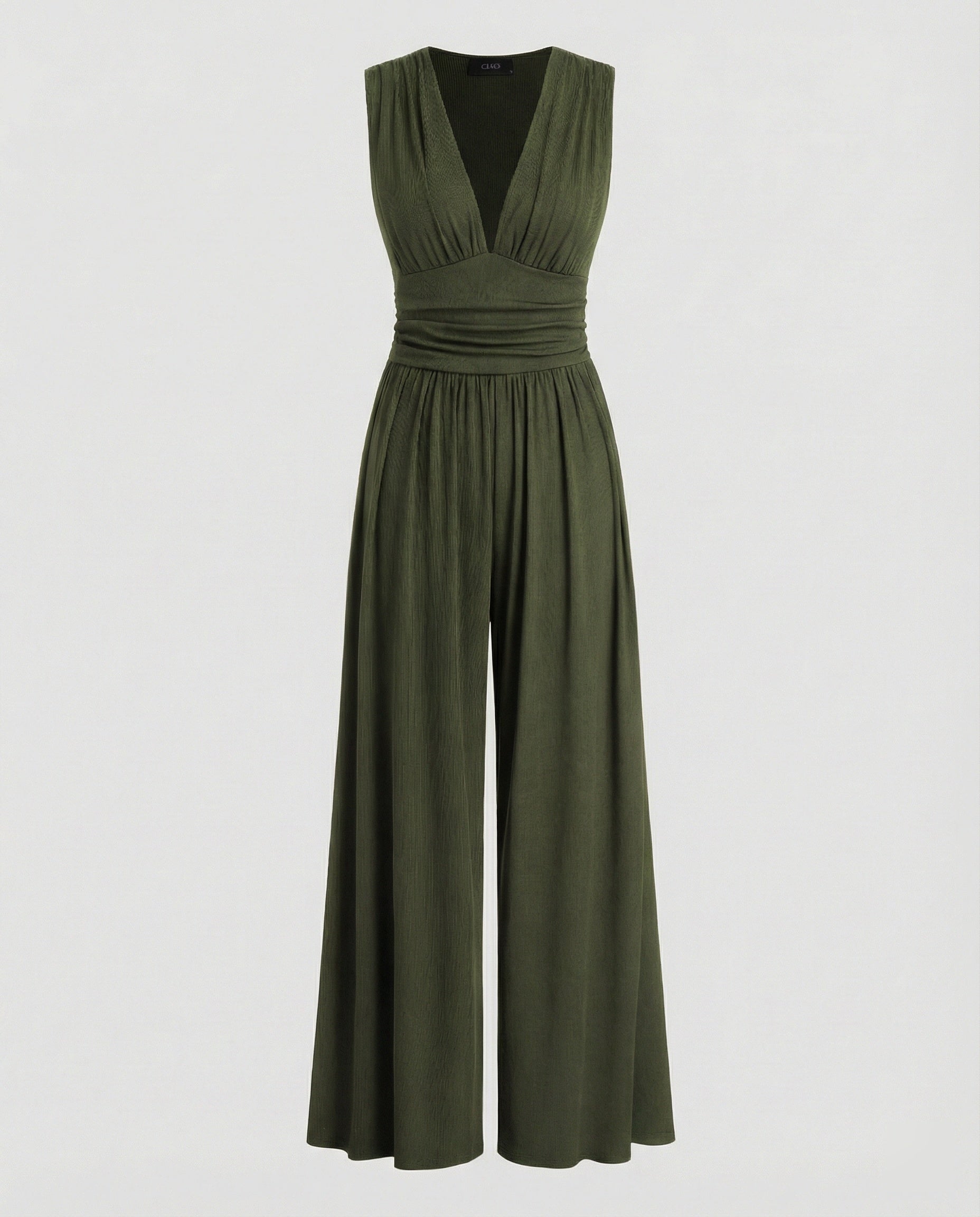 Damen Jumpsuit mit schickem V-Ausschnitt und weitem Bein