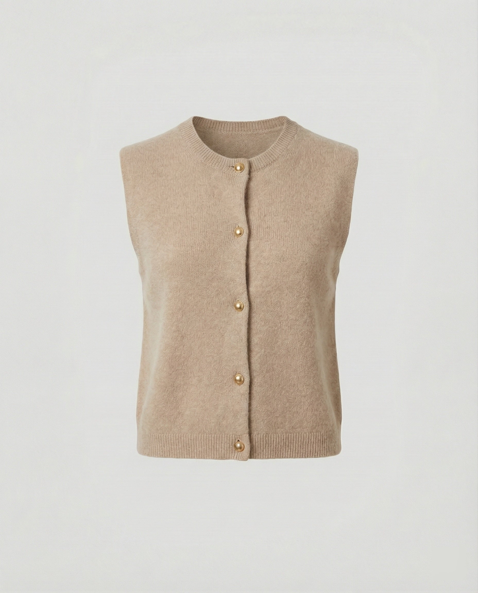 Damen Strickweste elegant mit Knopfverschluss