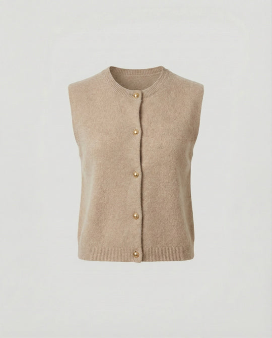 Damen Strickweste elegant mit Knopfverschluss