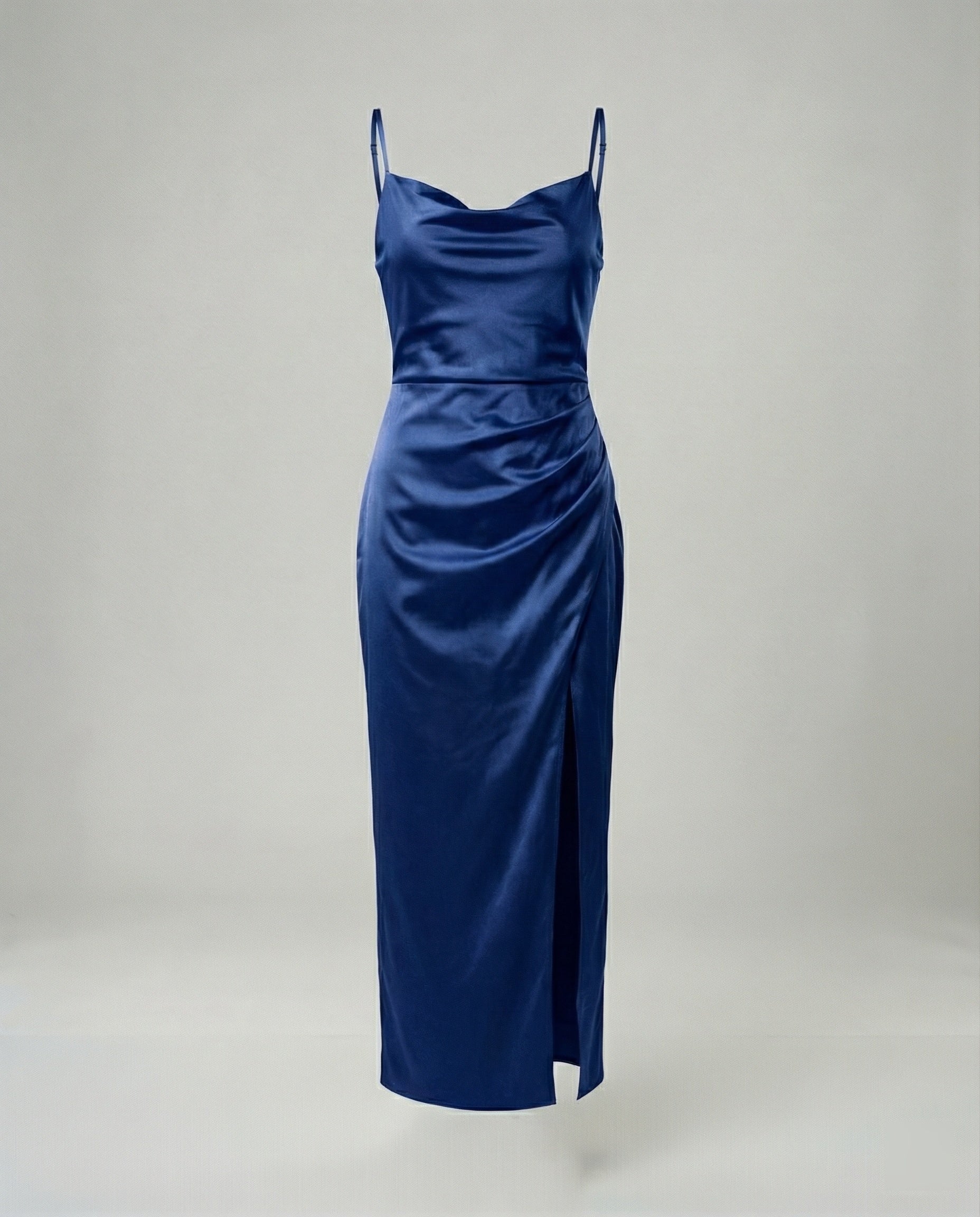 Satin Abendkleid Mit Wasserfallausschnitt Damen