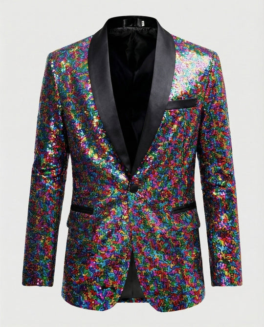 Glamouröser Pailletten Blazer Herren