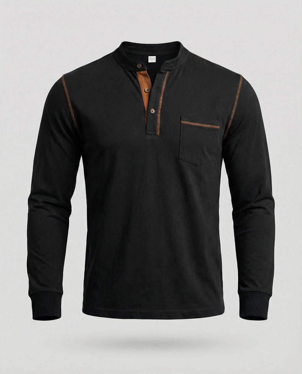 Langarm Henley Shirt