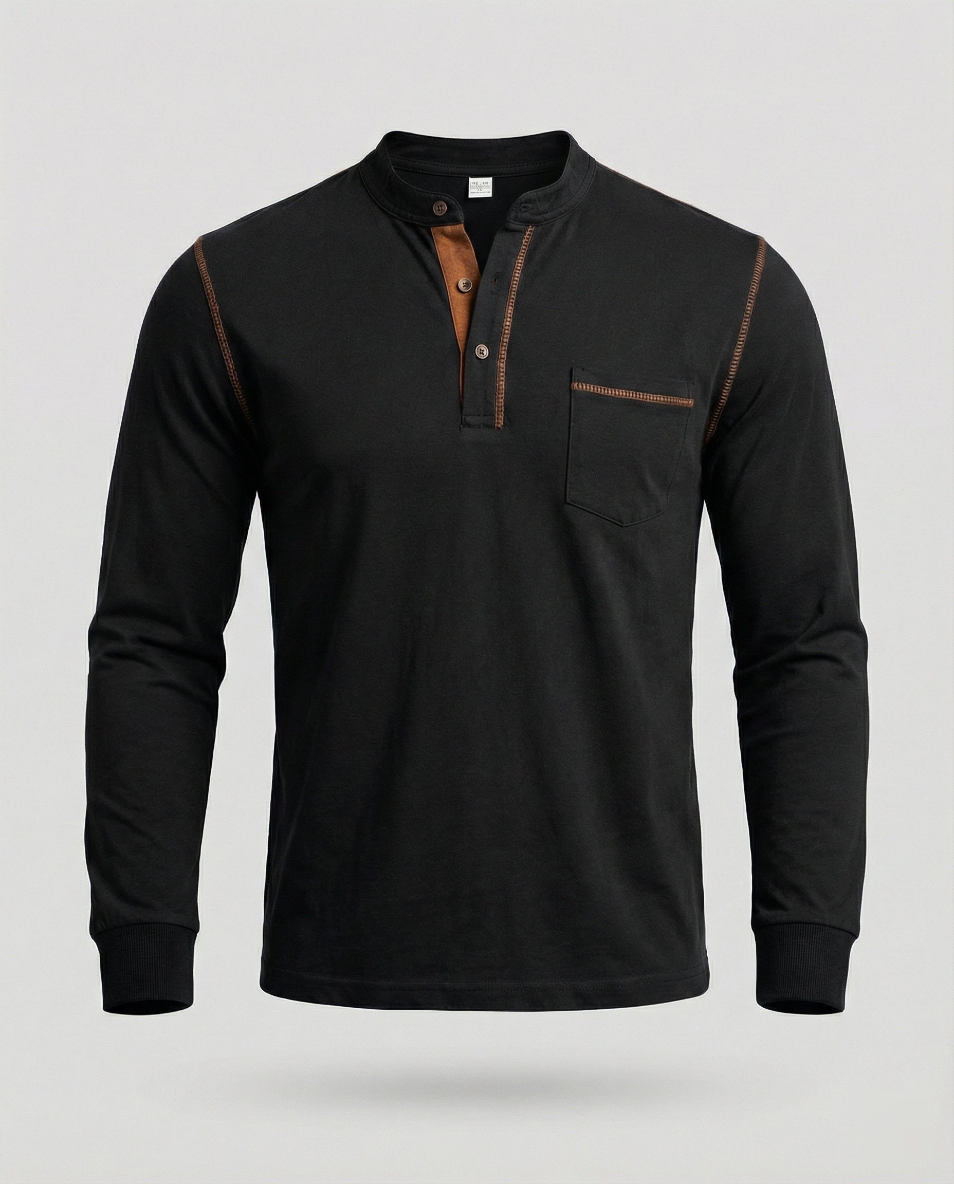 Langarm Henley Shirt