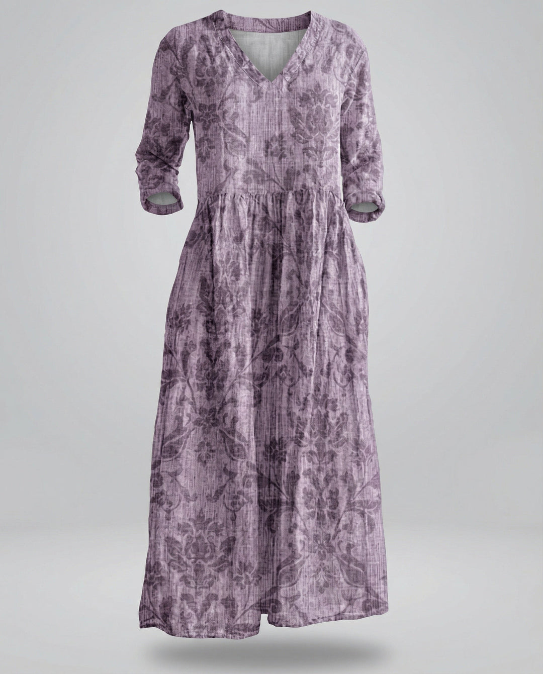 Damen Boho Maxikleid Sommer Leinenoptik
