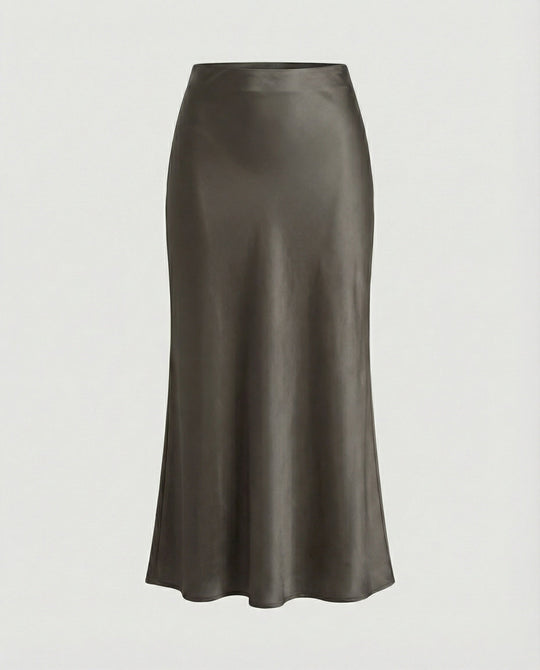Damen Longskirt aus glattem Satin von