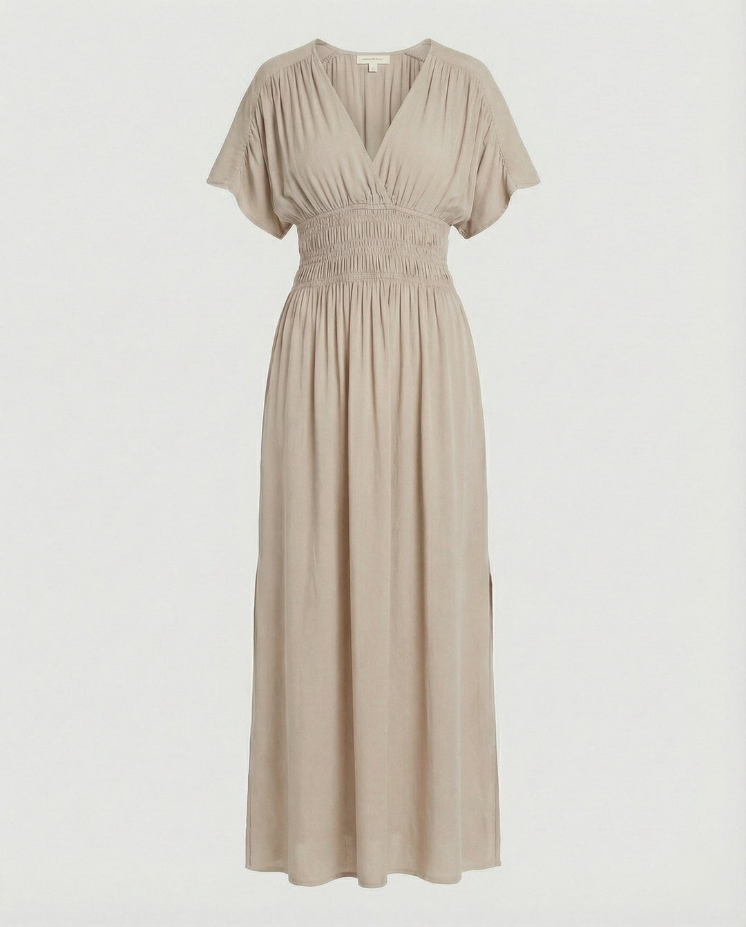 Damen Maxikleid Sommer V-Ausschnitt Schlitz