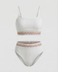 Damen Ripp-Zweiteiler Zickzack-Stickbund
