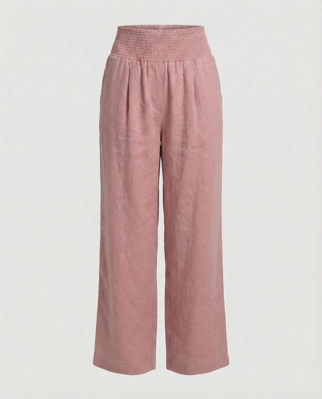 Damen Luftige Leinenhose mit elastischem Bund und Weitschnitt