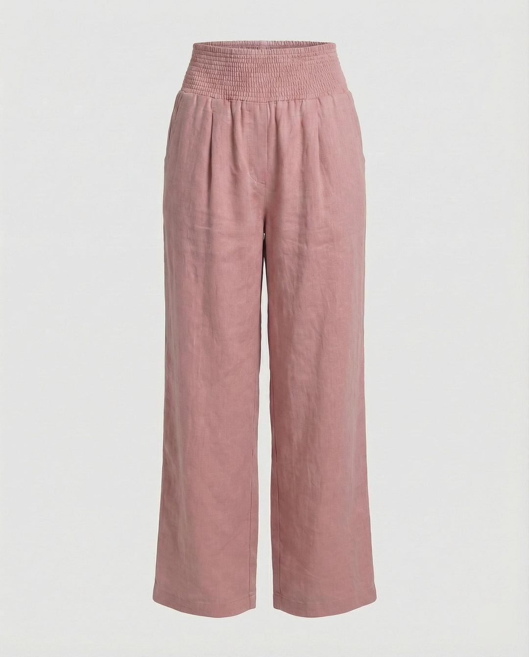 Damen Luftige Leinenhose mit elastischem Bund und Weitschnitt