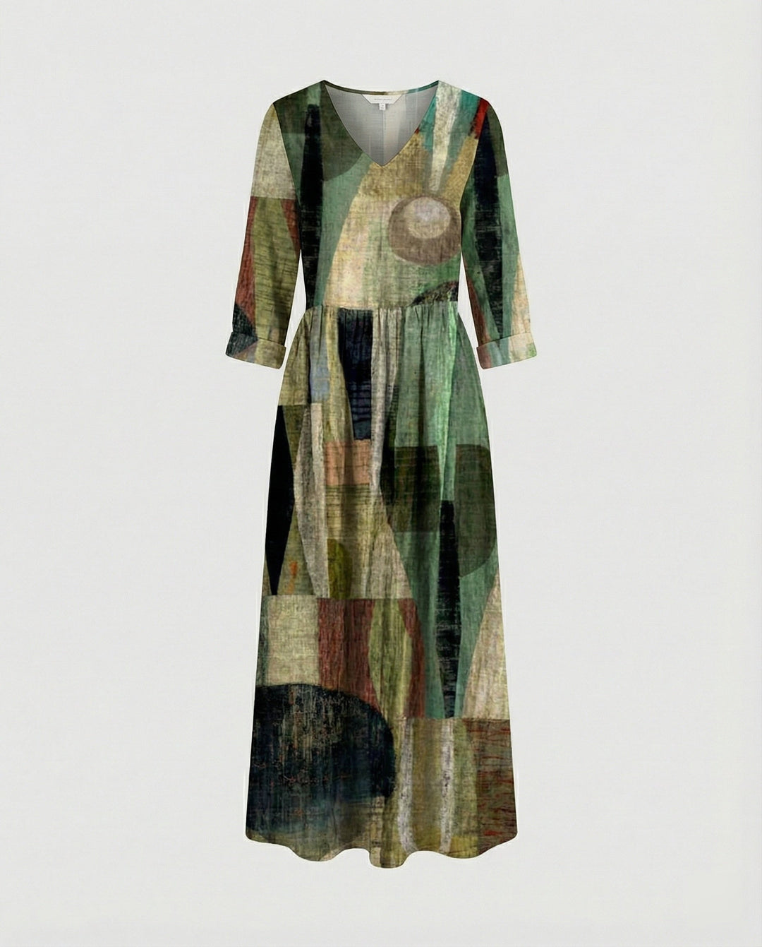 Damen Boho Maxikleid Sommer Leinenoptik