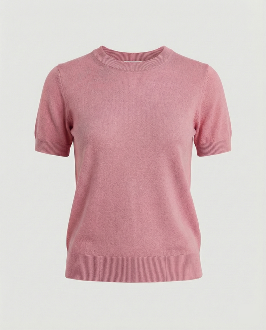 Damen Feinstrickpullover mit Kurzarmiger Silhouette und Weich Fließendem Material