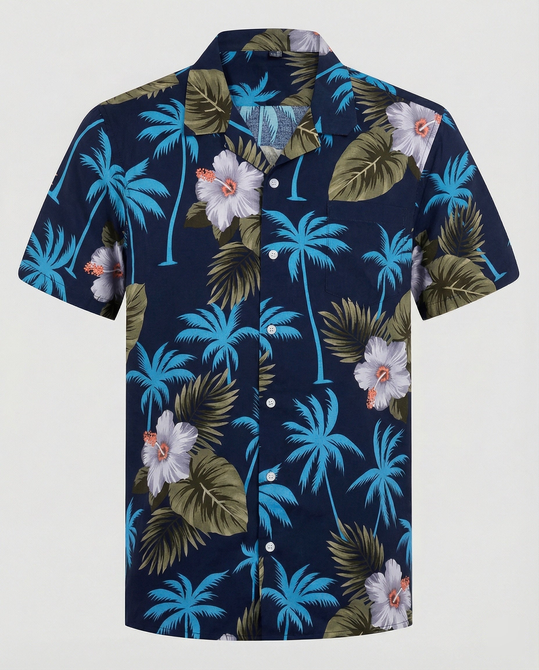 Kurzarm Hawaiihemd Herren Palmenprint