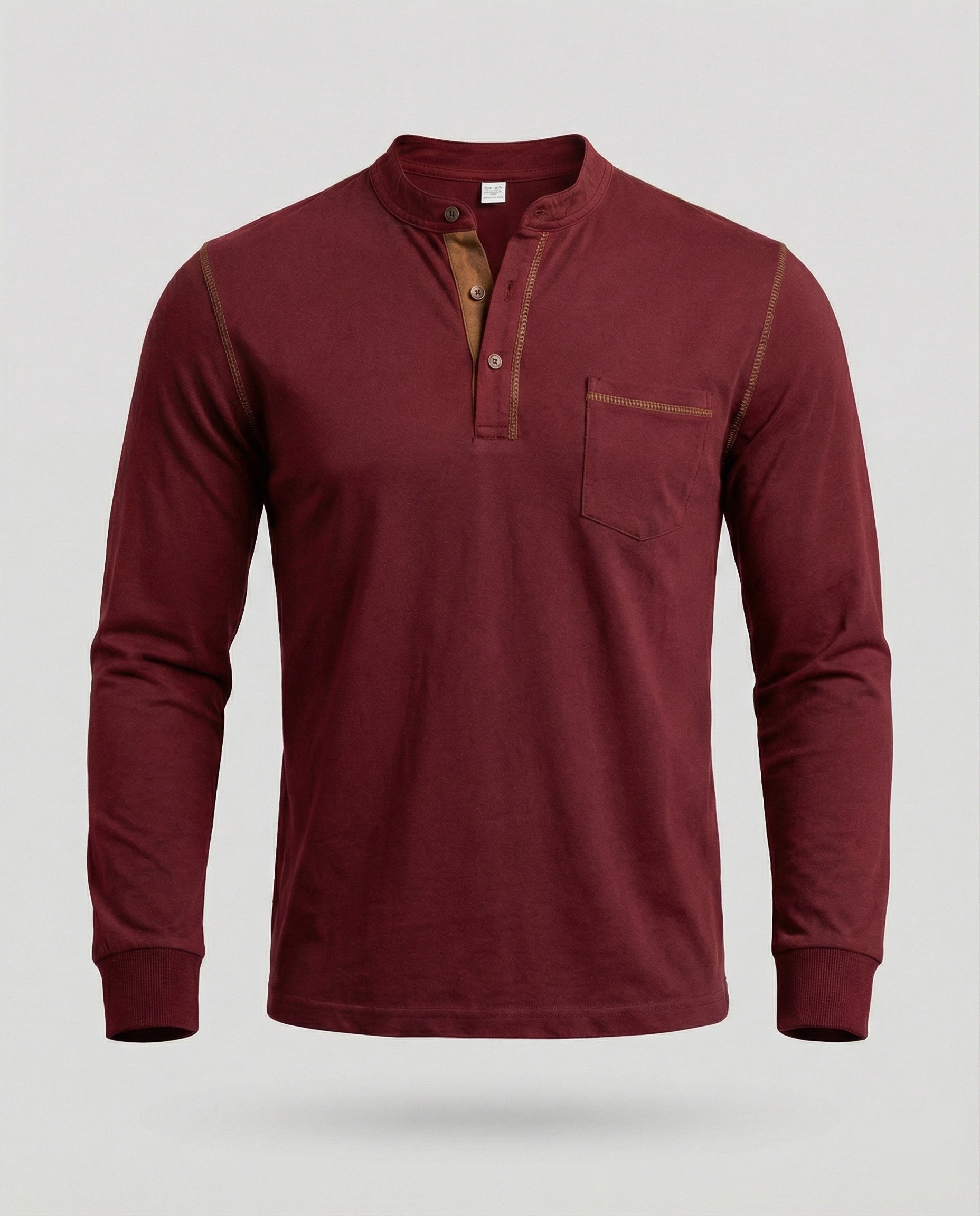 Langarm Henley Shirt