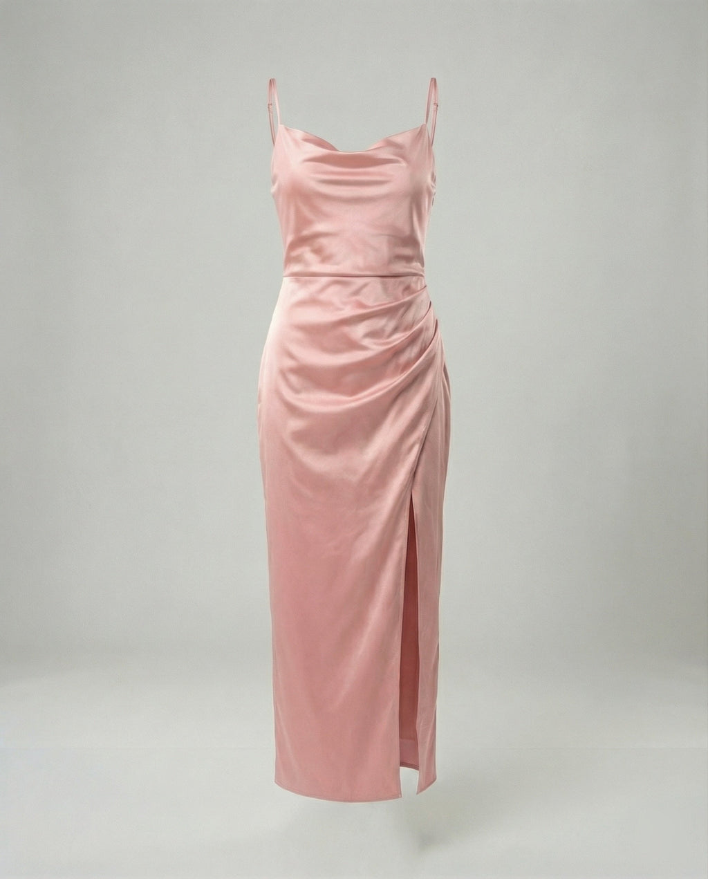 Satin Abendkleid Mit Wasserfallausschnitt Damen